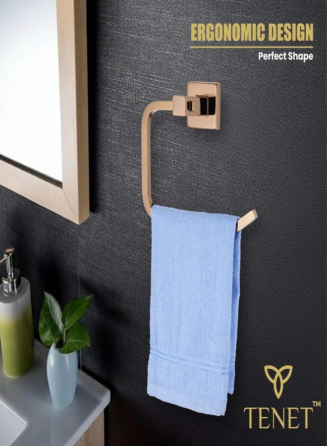 TENET Towel Ring/Hand Towel Holder/Washbasin Napkin Stand/Towel Hanger/Napkin Loop Wall Mounted Bathroom Accessory (Rose Gold, Pack of 1) | 1 Year Warranty - Image 5